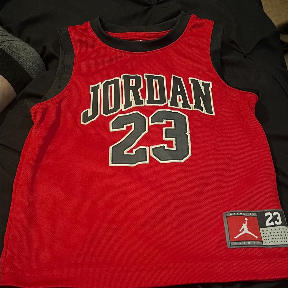 Jordan Kids Red and Black Jersey